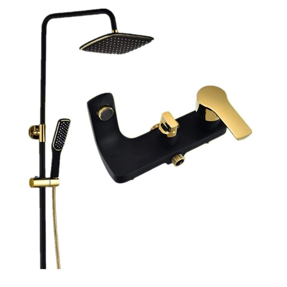 OZBMA shower set hand held rain head black d hand- hanger faucet durable