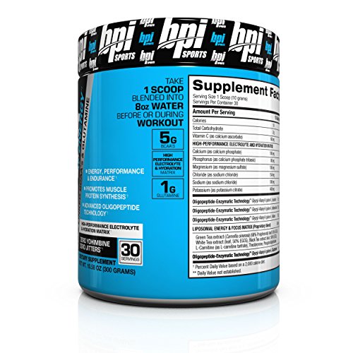BPI Sports Best Aminos with Energy Peptide Linked BCAAs and Glutamine, ICY Blue Raz, 10.58 Ounce