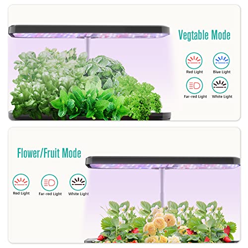COLIBEN 12 Pods Hydroponics Growing System,Indoor Garden with 36W Full Spectrum LED Grow Light, Timer,18.5" Adjustable Height, Silent Pump,4.5L Water Tank,Herb Garden Germination Kit (2nd Generation) - Image 5
