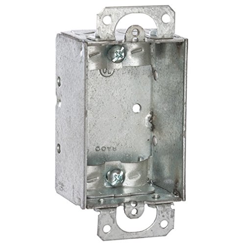 Hubbell-Raco 410 Switch Box with Plaster Ears, 1-1/2" Depth, Non-Metallic Sheathed Cable Clamps (Pack of 25)