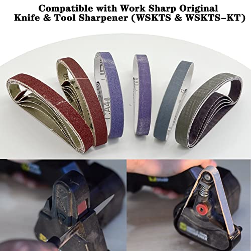 30 Pcs 1/2" X 12" Replacement Sharpening Belt Kit For Official Work Sharp Knife & Tool Sharpener (Wskts & Wskts-Kt / Mk.1 & Mk.2) - 80/120/240/400/1000/2500 Grits #TOP3