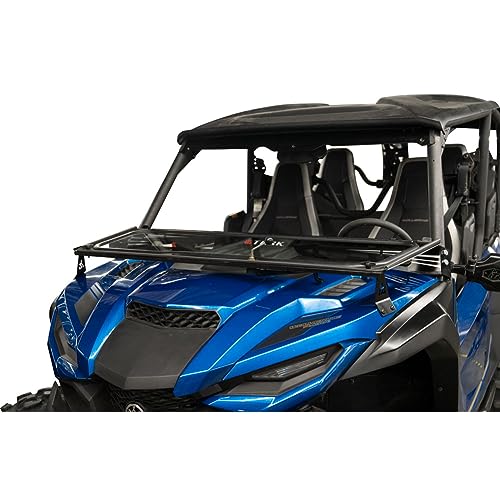 Tusk UTV Folding Glass Windshield with Windshield Wiper Compatible with Yamaha Wolverine RMAX4 1000 2021-2026/RMAX2 1000 2021-2026