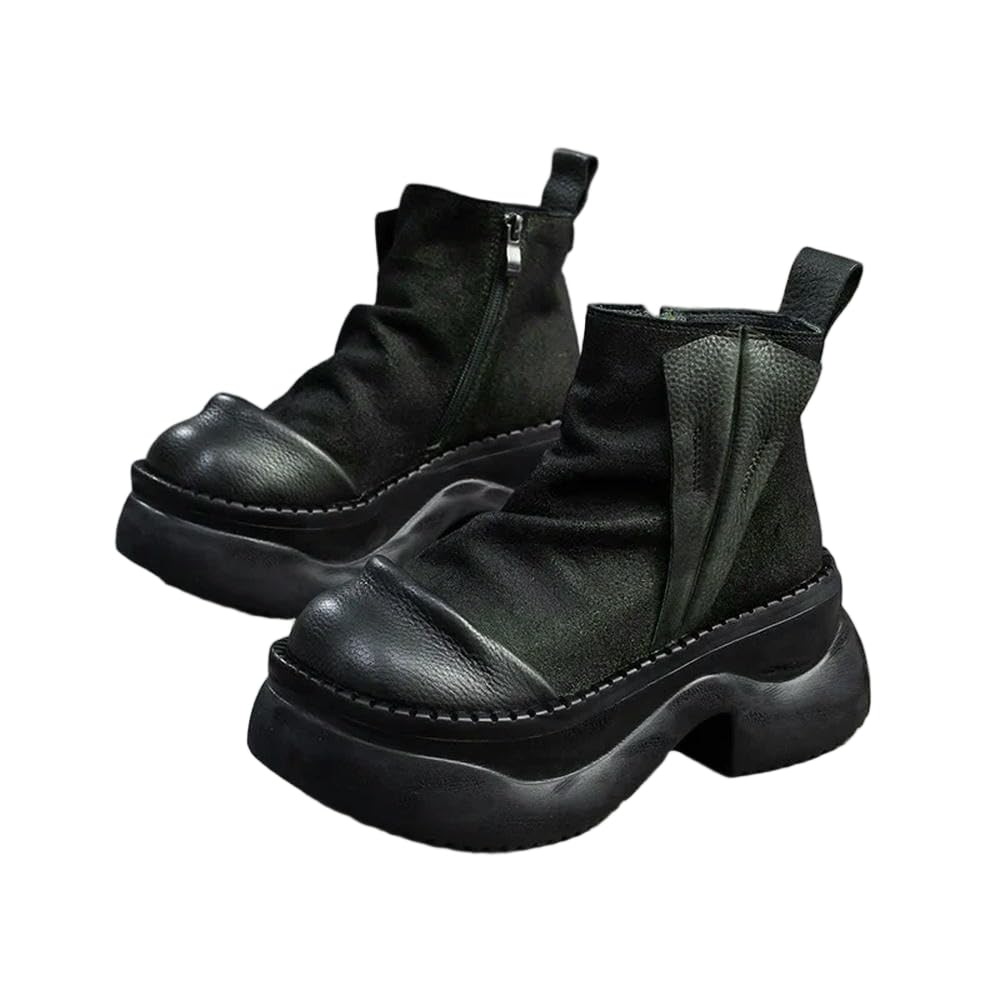 QXDZSW 6,5 cm zamszowe mokasyny komin modne botki jesienne damskie motocyklowe wiosenne buty damskie buty