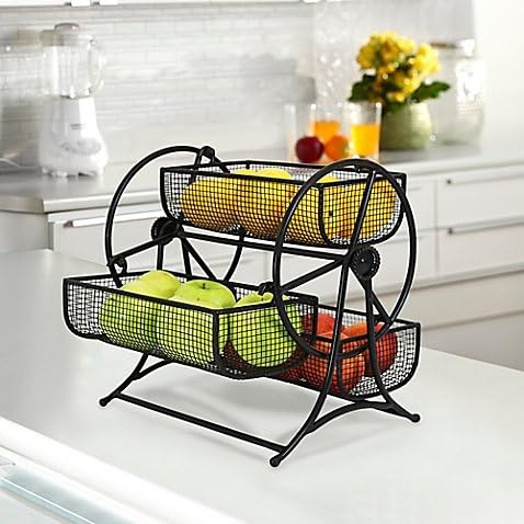 Mesa Ferris Wheel Rotating Fruit Basket in Antique Black
