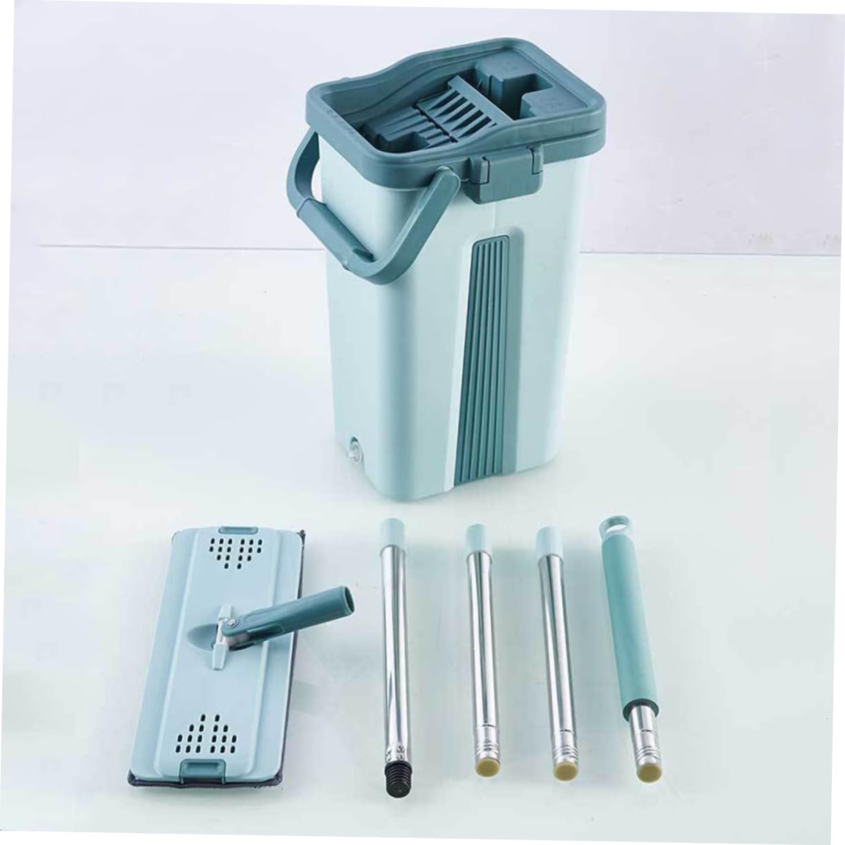 Cabilock Fregona Manos Libres para Limpiar Hogar Cubo para Trapeador De Microfibra Accesorios De Limpieza Trapeador y Cubo De Limpieza para Uso Diario Cocina y Baño