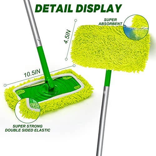 2 Packs Chenille Dust Mop Refill Compatible With Swiffer Sweeper Mop- Reusable Dry Sweeping Cloths, Washable Wet Mopping Cloth Refills For Surface/Hardwood Floor Cleaning (Mop Is Not Included) #TOP6