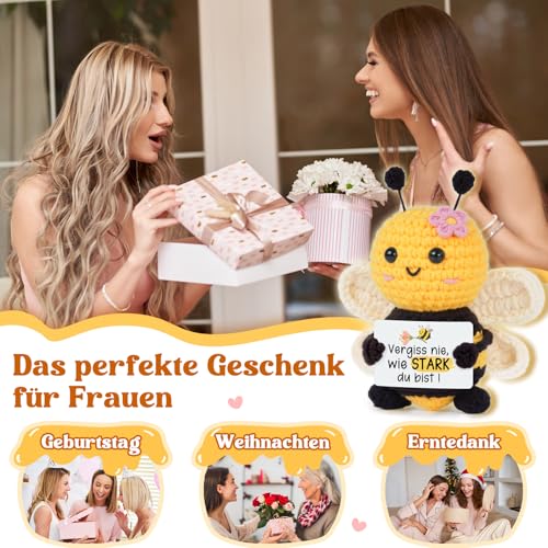 Gleevara Beste Freundin Geschenke, Geburtstagsgeschenk für Frauen, Pocket Hug Biene Glücksbringer Geschenke, Gute Besserung Geschenk, Lustige Mutmacher Geschenk für Schwester Mama Kollegin