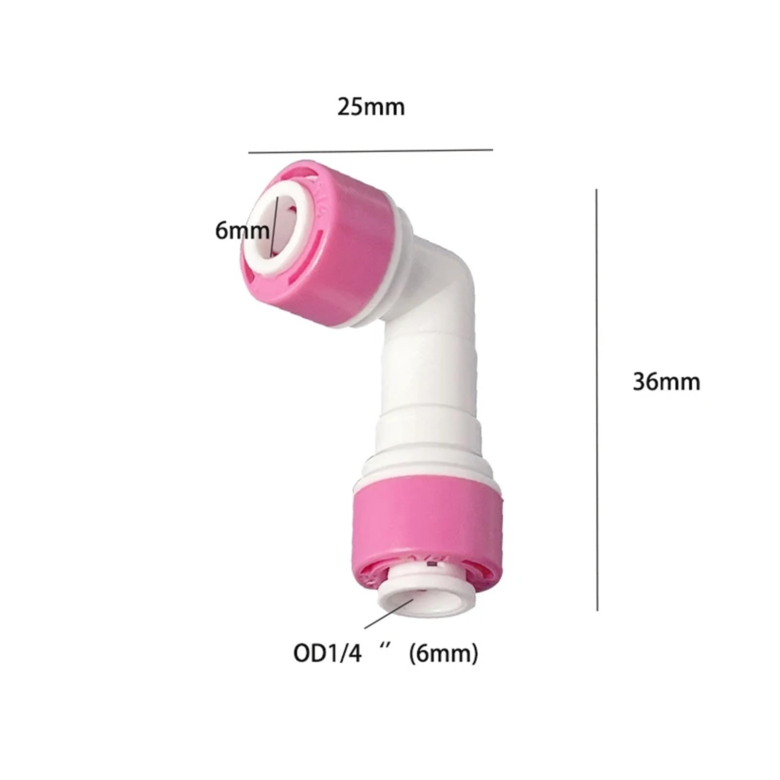 5 piezas de codo válvula retención agua ósmosis inversa, conector acoplamiento rápido manguera 1/4" diámetro exterior, plástico for sistema