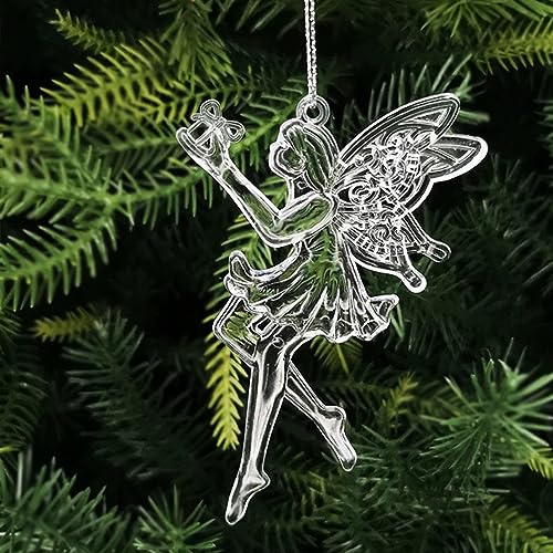 SECALIFE 12 Pieces Christmas Decoration Hanging Icicles Acrylic Icicles Pendants Christmas Icicle Ornaments Set Xmas Holiday Hanging Decorations for Christmas Tree Party Decorations, Acrylic Angels