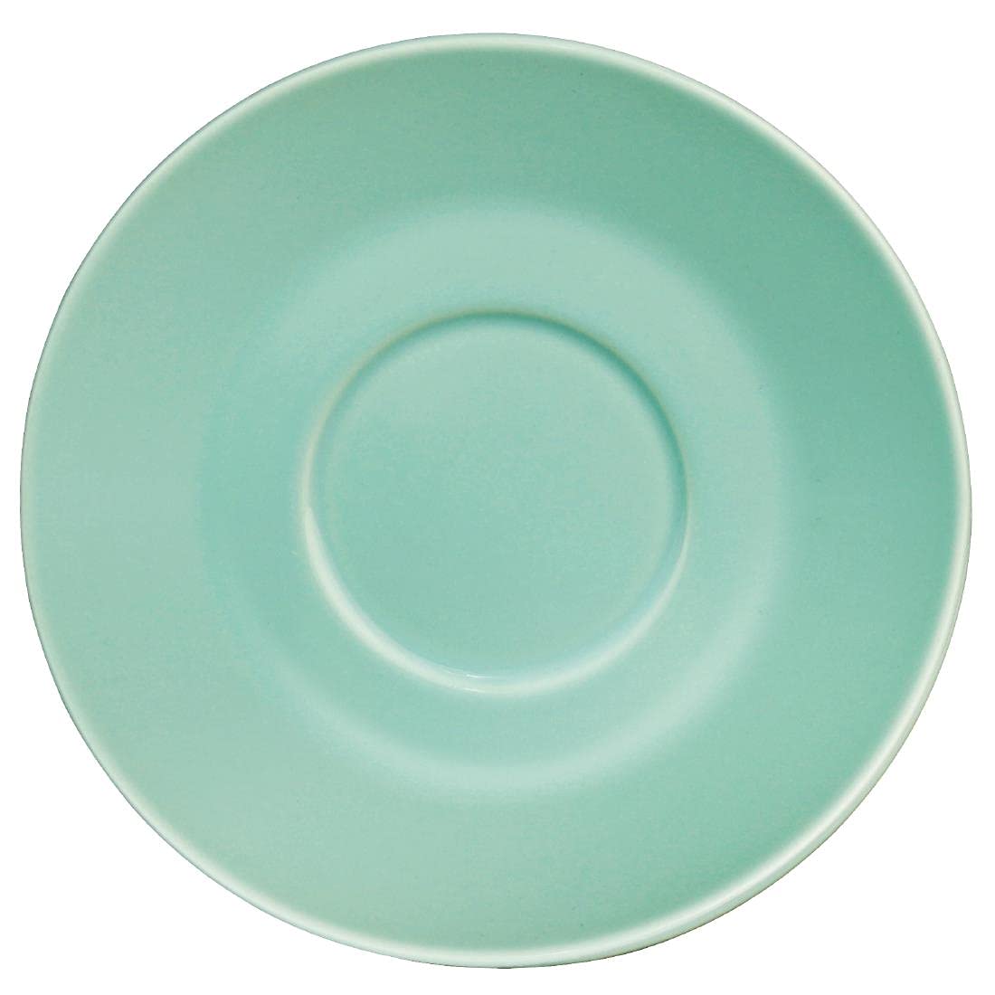 Olympia Cafe Espresso Coffee Saucer Set - Fits GL460 - 158 mm/6 1/4 inch (Box 12), Aqua, Stoneware Saucers, Fits 8 oz & 12 oz Coffee Cups - Oven, Microwave & Dishwasher Safe, GL464
