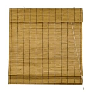 Victoria M. Bambus Raffrollo Sonnenschutz Sichtschutz Rollo Seitenzugrollo, für Fenster und Türen, Blickdicht, 100 x 160 cm, Braun