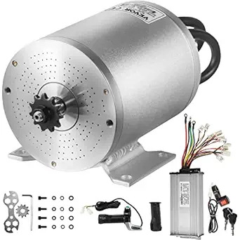 VEVOR Brushless DC Electric Motor 2000W with Controller, 48V DC Motor with Rated Speed 4300RPM, with Mounting Screws Set, Suitable for Go Kart, Scooter Various Types of Bike