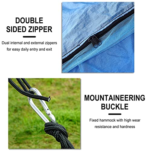 Camping Hammock With Net Tent Set,1× Camping Hammocks,2X Hammocks Straps,2X Carabiners,2X Ropes,1Xnet Tent,Portable Single Double Nylon Hammock For Backpacking,Hiking,Travel (Camouflage) #TOP3
