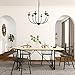 LALUZ Black Chandelier, Farmhouse Chandeliers for Dining Room, Living Room, Bedroom, Solid Matte Black, 26” Dia