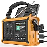 Roxicosly DAB+/DAB/FM Solar Wind Up Radio with 80 Presets,12000mAh Battery, 8500mm² Solar Panel, 650mA Hand Crank,120dB SOS, USB A & C Outputs, Torch& Reading Lamp, Bluethooth5.0 for Camping Home