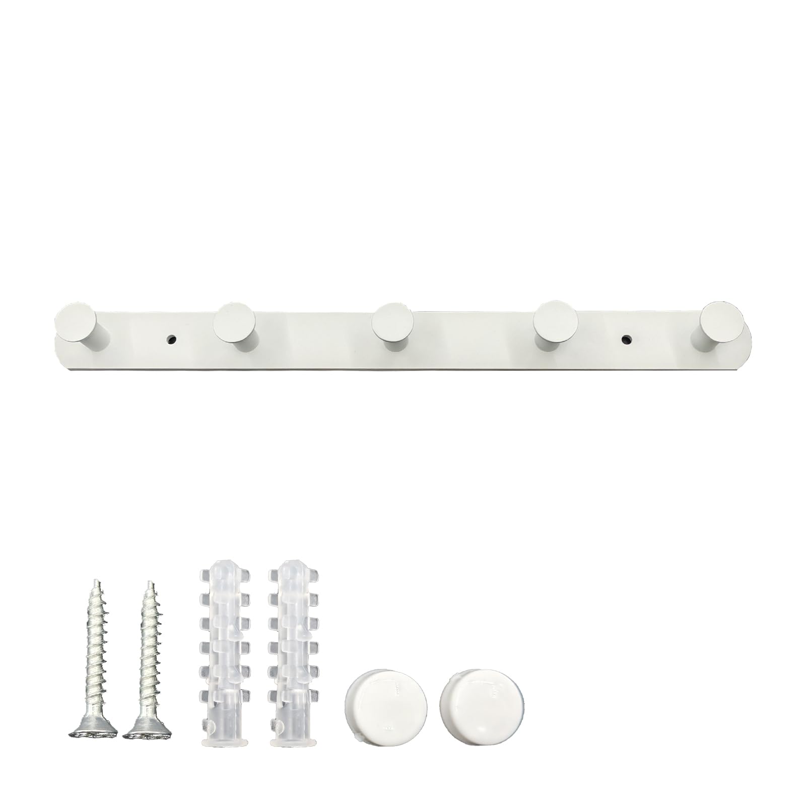 Patere blanche et crochet adhesif mural : support mural 6 crochets