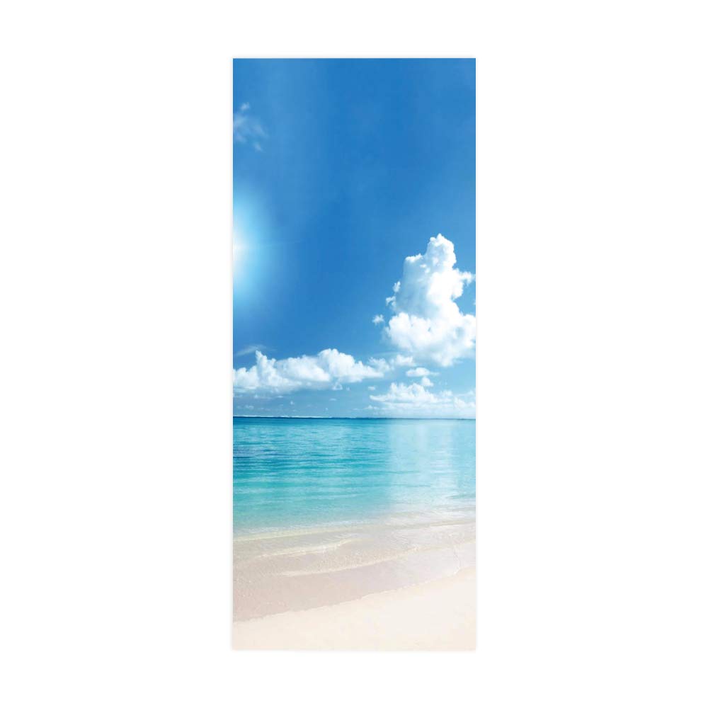 Sticker porte 3D vue sur la mer bleue trompe l'oeil adhésif 63x205 cm