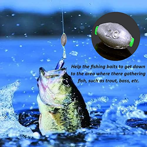 30 Pezzi Piombini Pesi Pesca, 2g/4g/6g/8g/10g/20g
