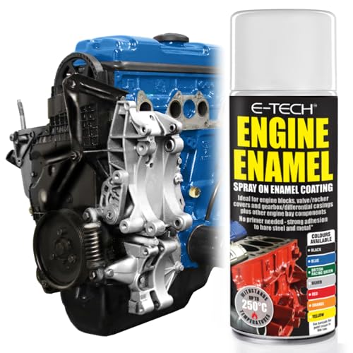 E-TECH - Heat Resistant Engine Enamel Paint 400ml - Spray On High Temp Paint (Blue)