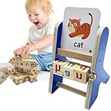 TANGZHIFEIYUE Montessori Wooden Letters Toys for Toddlers 3-5 Years - Flash Cards, Sight Word Readin