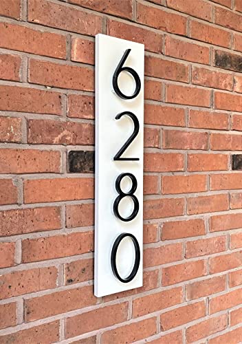 Modern Farmhouse Shiplap Address Sign, Black House Numbers, Address Plaque, Farmhouse Decor, White Shiplap, Vertical/Horizontal Sign #TOP2
