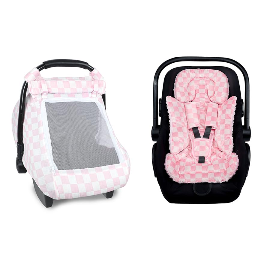 Cubierta de asiento para bebé con inserto 4 en 1 rosa miniatura 1