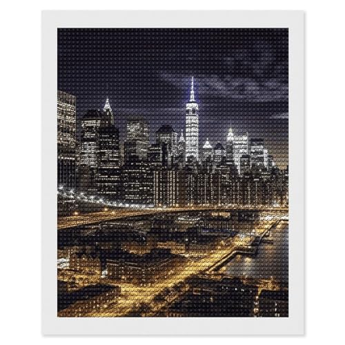 Peinture diamant 5D New York pour créer une décoration murale de salon vibrante