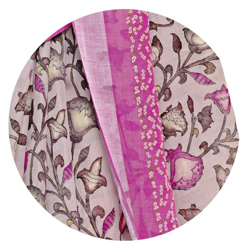 Image of MIRCHI FASHION Saree for Woman Cotton Blend Printed | Traditional Ethnic Sari for Ceremonial Use and Farewell with Blouse Piece