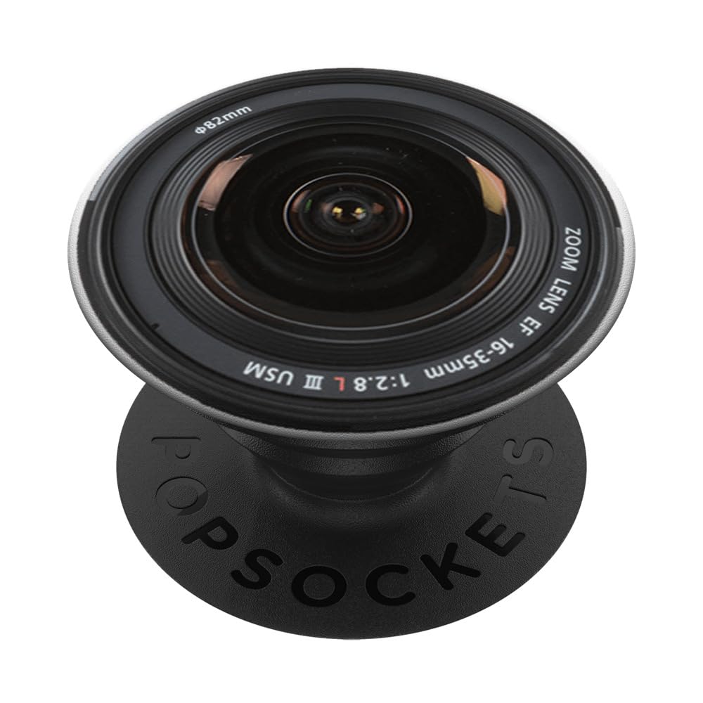 Cool Camera Lens Design Pop Up Fun Photographer Gift Black PopSockets Adhesive PopGrip