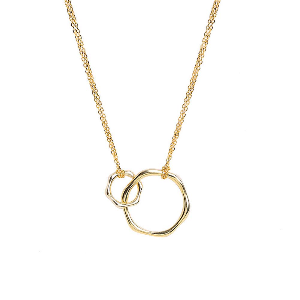 Collana con ciondolo rotondo geometrico in argento sterling 925, elegante e alla moda, per donne alla moda, accessori minimalisti e raffinati per feste.