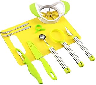 Coralpearl Garnish Shape Tool Set for Fruit Vegetable:Melon Baller Scoop,Apple Corer Slicer Remover,Carving