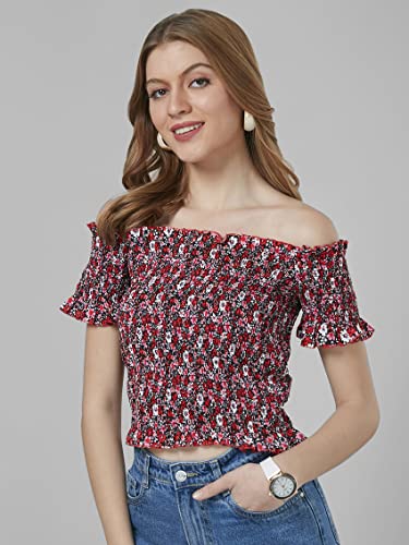Image of Style Quotient Women Black Off-Shoulder Bardot Top