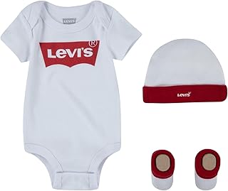 Levi's Baby Classic Batwing Infant Hat Bodysuit Bootie Set 3pc