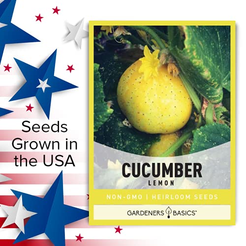 Lemon Cucumber Seeds For Planting (Cucumis Sativus) Heirloom, Non-Gmo Vegetable Container Or Trellis Variety- 1 Gram Seeds Great For Outdoor Gardening By Gardeners Basics #TOP5