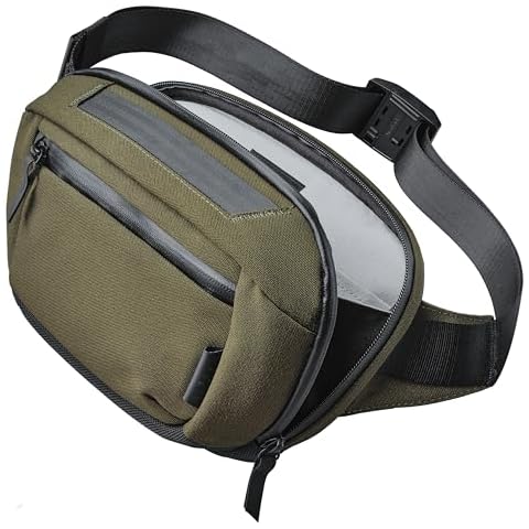 ALPAKA Bravo Waist Pack -4 Liters,Fits an iPad Mini, Nintendo Switch, and Other Electronics Organizer - Versatile Carrying Case - Weatherproof Axoflux Army Green 600D Fabric Cover