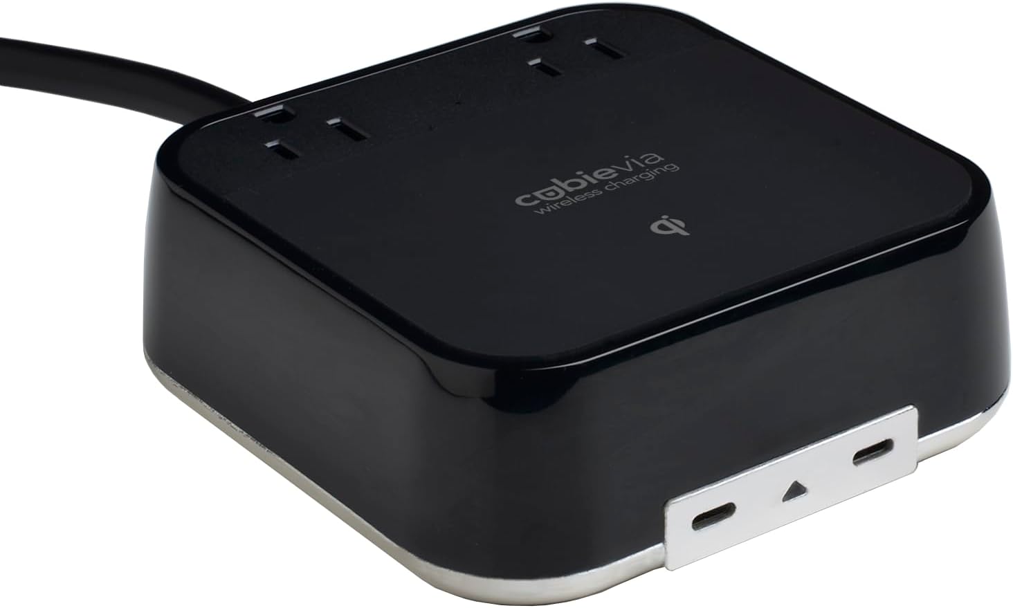CubieVia - Tabletop Power Strip Wireless Charging Station with Outlets and USB Ports