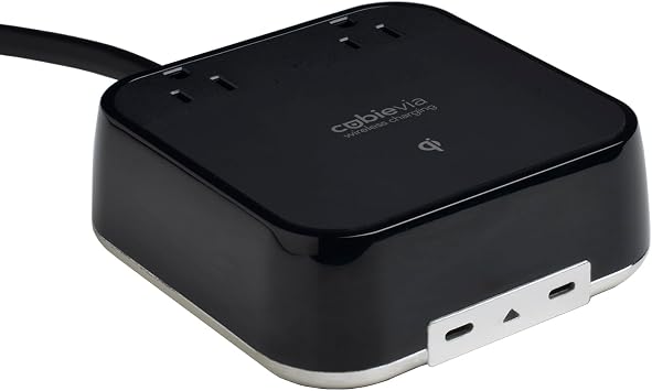 CubieVia - محطة شحن لاسلكية بشريط الطاقة مع منافذ ومنافذ USB