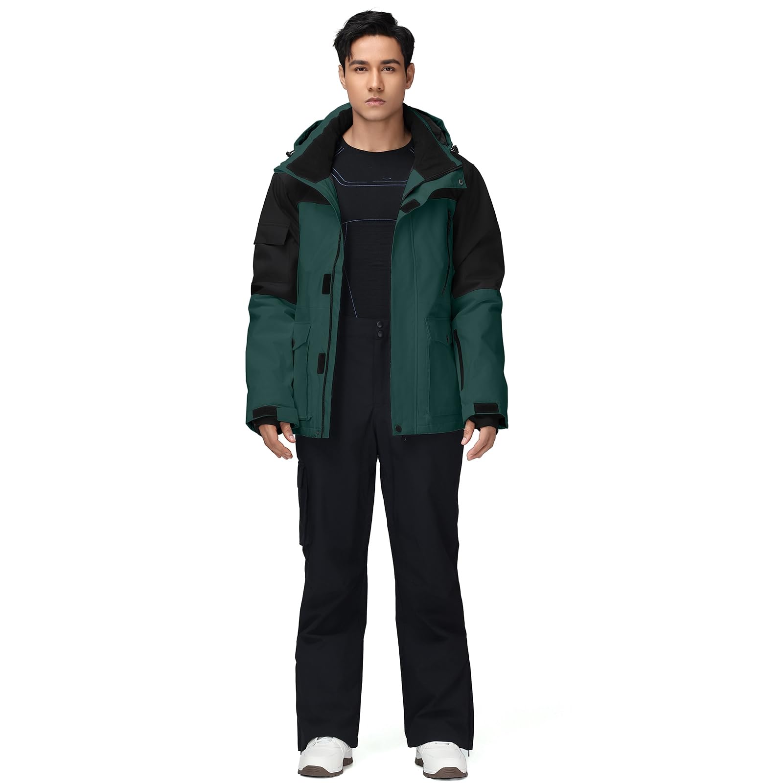 HOTIAN Conjunto de chaqueta y pantalones de esquí para hombre, traje de nieve de invierno, cálido, impermeable, a prueba de viento, ropa de esquí y snowboard