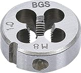 terrajas electricas manuales Acero para herramientas gcr15 BGS 1900-M8X1.0-S  Terraja  M8 x 1,0 x 25 mm