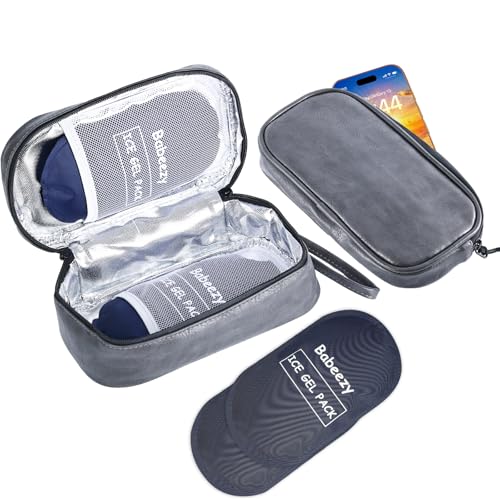Babeezy Keep Your Phone Safe from Extreme Heat Car Phone Cooling Bag Includes 2 Reusable Ice Packs Fits All Phones (Grey)