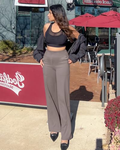 Image of G4Free EverGoing Yoga Pants Women Wide Leg Pants with Pockets High Waist Stretch Dress Casual Sweatpants Petite /Regular /Tall