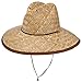 Lipodo Lifeguard Strohhut Damen/Herren - Hut aus 100% Stroh - Sommerhut mit Kinnband - One Size (ca. 58-60 cm) - Urlaubshut schattenspendend und leicht - Strandhut Frühjahr/Sommer Natur One Size