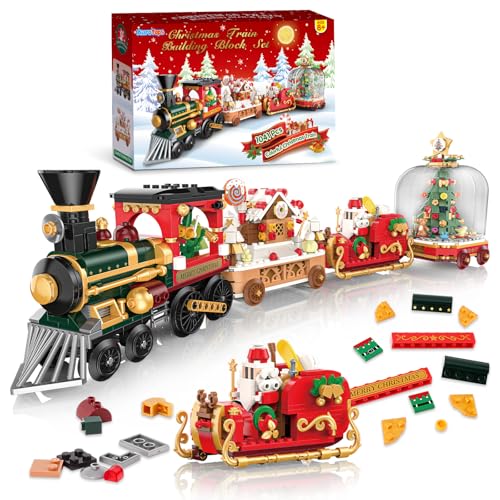 AuroTops 1041 PCS Christmas Train Building Blocks Set for Kids