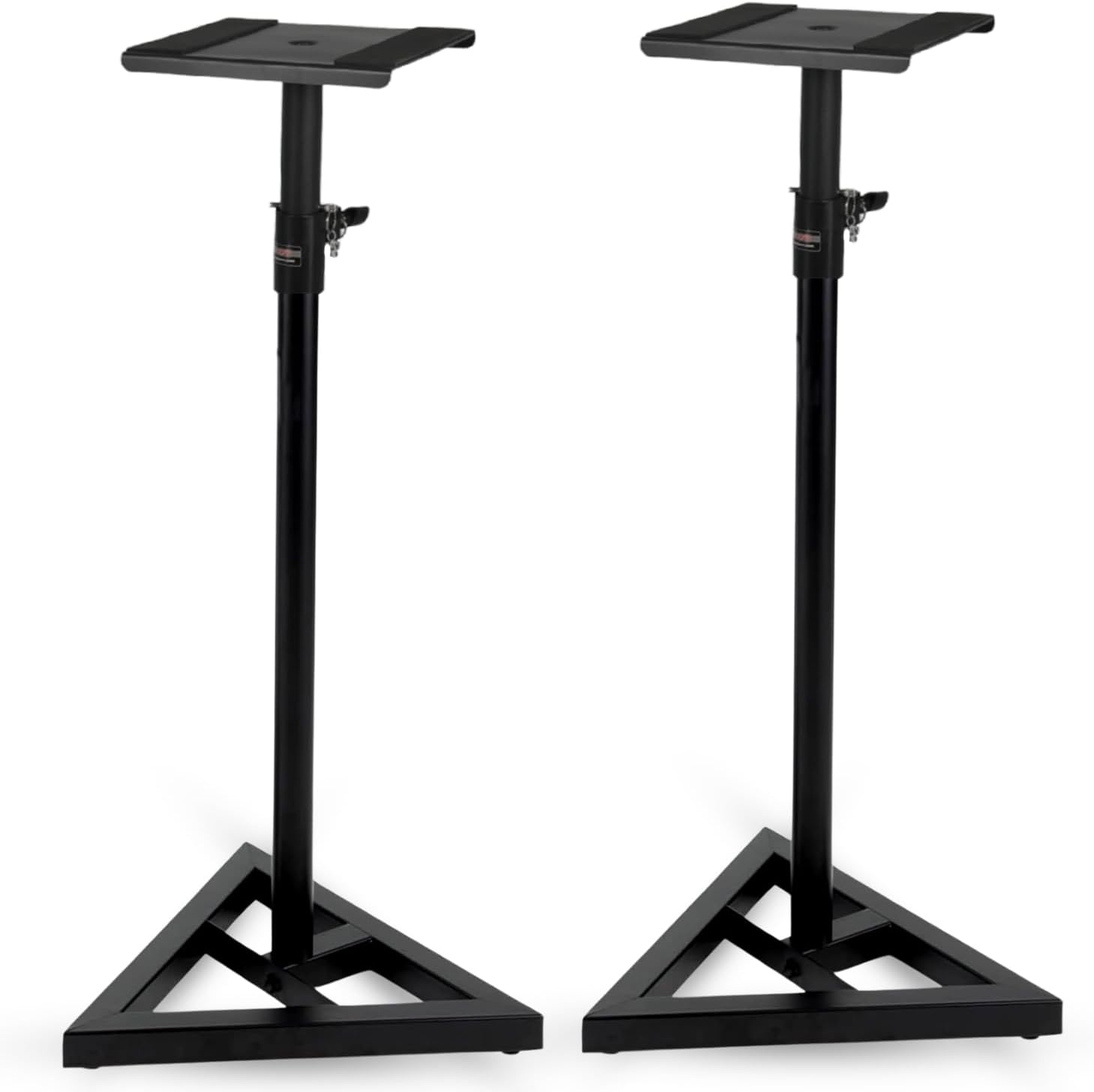 5 Core Speaker Stand Pair Heavy Duty Adjustable Telescoping Height 59.5" Triangle Base DJ PA Stands Mount 100Lb Capacity - SS TRI Base 64 BLK