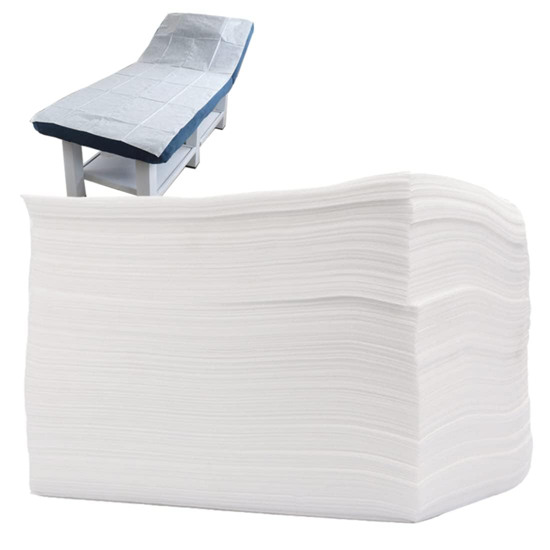 Hoja de mesa de masaje desechable, 100 sábanas de masaje desechables impermeables, fundas de cama desechables para spa, cera de pestañas, salón de tatuajes, tela no tejida, 71 x 31 pulgadas,