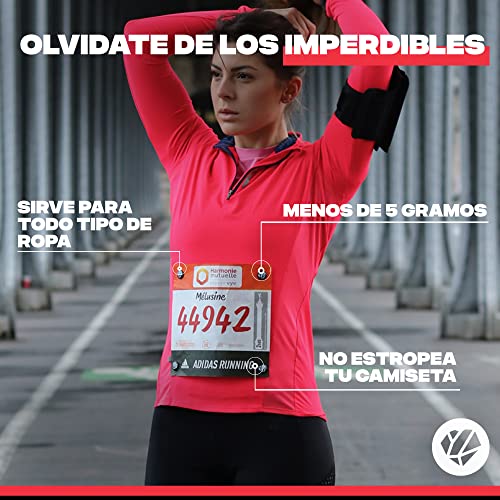 SHAPEHEART, Porta Dorsal Running magnético, Portadorsal Carrera, Imanes para Dorsales de Running, Trail, Bici, 4 Parejas, Universal - imagen 4