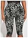 RoseSeek Women's Y2K Leopard Mesh Cropped Leggings 3/4 Length Club Capri Pants Black Medium