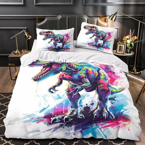 Housse de couette dinosaure 3D super king microfibre résistante haut de gamme