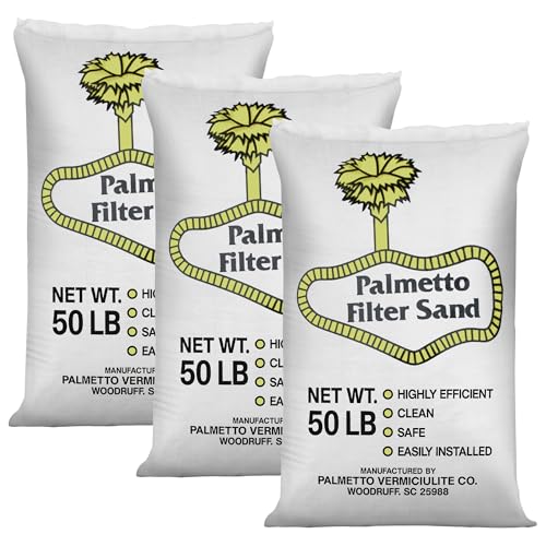 Palmetto 3 Pack Pool Filter Sand, Clean and Clear Water, Natural Sand for Residential and Commercial Pool Sand Filter Pumps, 50 Pound