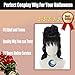 GEAGLE Gothic Bride Black Wig with Bangs Short Fluffy Wavy Cosplay Wigs Halloween Costume Accessories Women